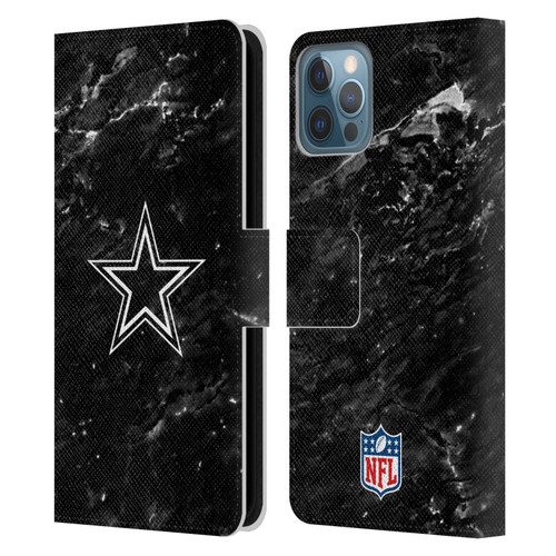 NFL Dallas Cowboys Artwork Marble Leather Book Wallet Case Cover For Apple iPhone 12 / iPhone 12 Pro