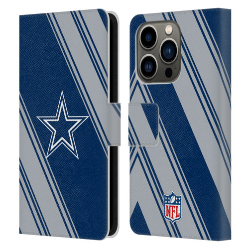 NFL Dallas Cowboys Artwork Stripes Leather Book Wallet Case Cover For Apple iPhone 14 Pro