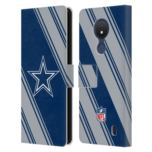 NFL Dallas Cowboys Artwork Stripes Leather Book Wallet Case Cover For Nokia C21