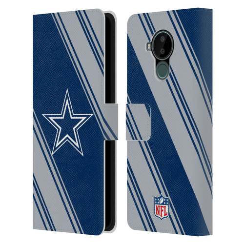 NFL Dallas Cowboys Artwork Stripes Leather Book Wallet Case Cover For Nokia C30