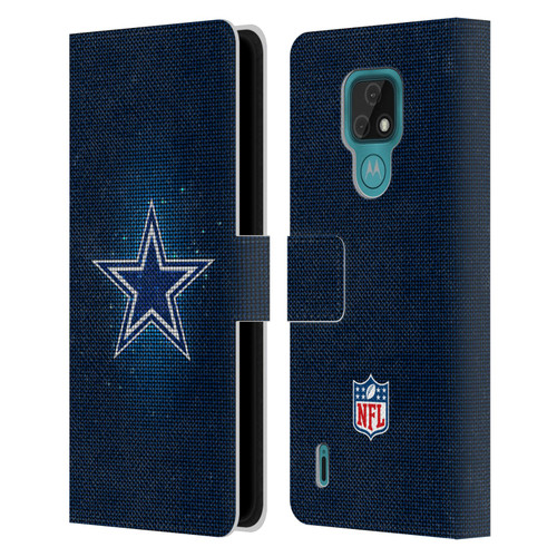 NFL Dallas Cowboys Artwork LED Leather Book Wallet Case Cover For Motorola Moto E7