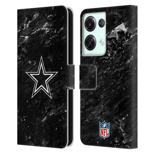 NFL Dallas Cowboys Artwork Marble Leather Book Wallet Case Cover For OPPO Reno8 Pro