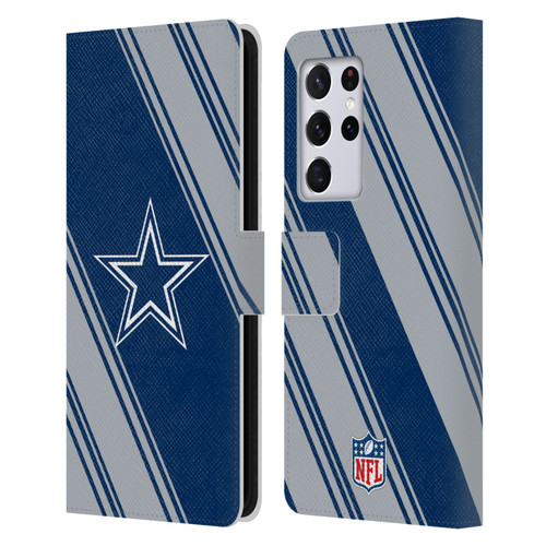 NFL Dallas Cowboys Artwork Stripes Leather Book Wallet Case Cover For Samsung Galaxy S21 Ultra 5G