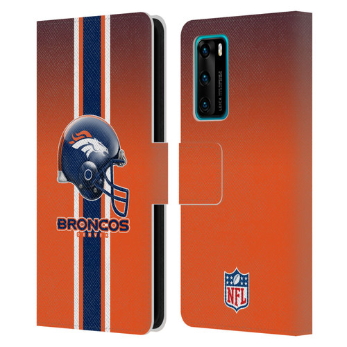 NFL Denver Broncos Logo Helmet Leather Book Wallet Case Cover For Huawei P40 5G