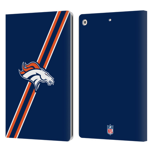 NFL Denver Broncos Logo Stripes Leather Book Wallet Case Cover For Apple iPad 10.2 2019/2020/2021