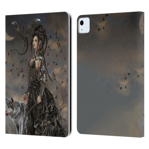 Nene Thomas Crescents Gothic Fairy Woman With Wolf Leather Book Wallet Case Cover For Apple iPad Air 2020 / 2022