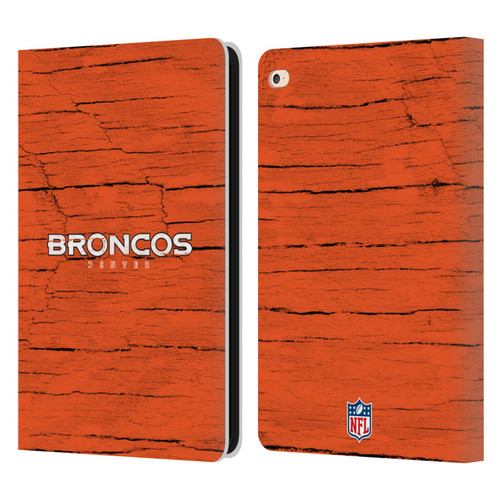 NFL Denver Broncos Logo Distressed Look Leather Book Wallet Case Cover For Apple iPad Air 2 (2014)