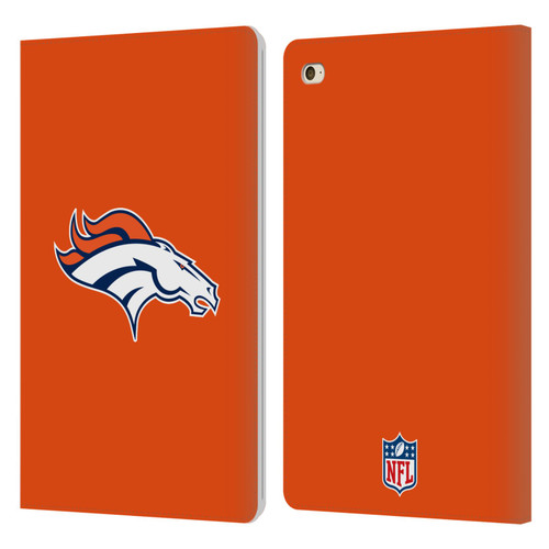 NFL Denver Broncos Logo Plain Leather Book Wallet Case Cover For Apple iPad mini 4