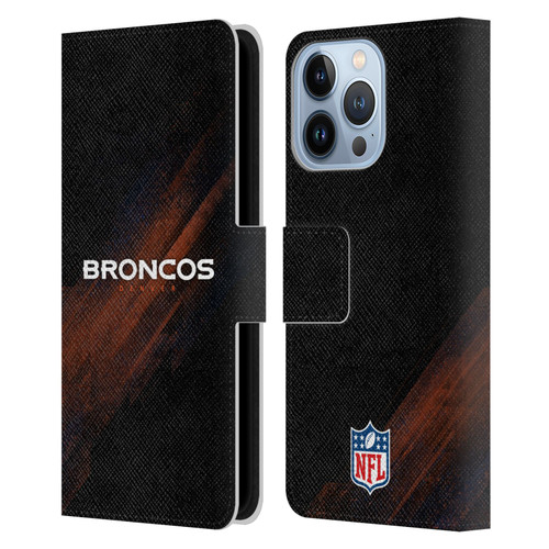 NFL Denver Broncos Logo Blur Leather Book Wallet Case Cover For Apple iPhone 13 Pro