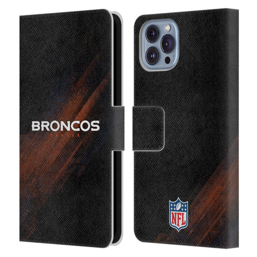 NFL Denver Broncos Logo Blur Leather Book Wallet Case Cover For Apple iPhone 14