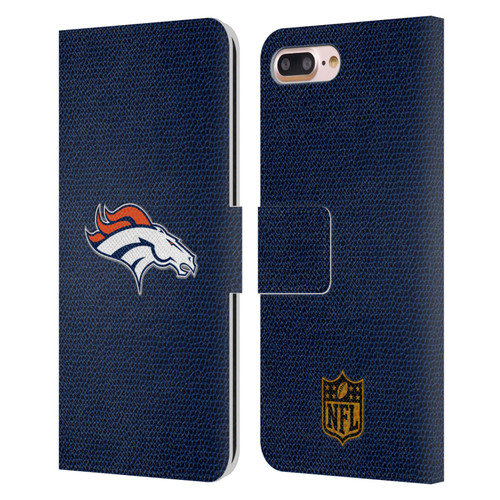 NFL Denver Broncos Logo Football Leather Book Wallet Case Cover For Apple iPhone 7 Plus / iPhone 8 Plus