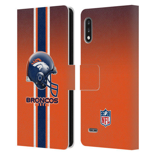 NFL Denver Broncos Logo Helmet Leather Book Wallet Case Cover For LG K22