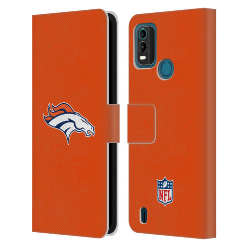 NFL Denver Broncos Logo Plain Leather Book Wallet Case Cover For Nokia G11 Plus