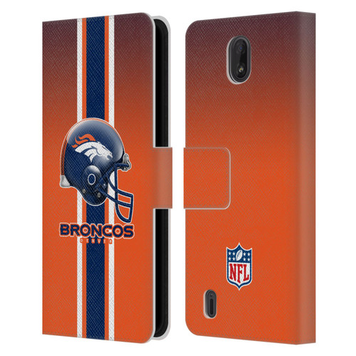 NFL Denver Broncos Logo Helmet Leather Book Wallet Case Cover For Nokia C01 Plus/C1 2nd Edition