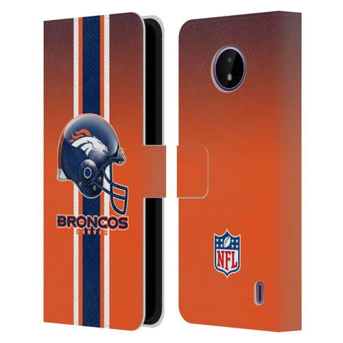 NFL Denver Broncos Logo Helmet Leather Book Wallet Case Cover For Nokia C10 / C20