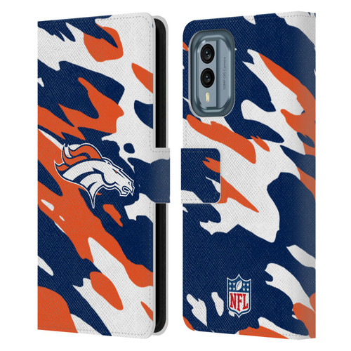 NFL Denver Broncos Logo Camou Leather Book Wallet Case Cover For Nokia X30