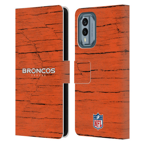 NFL Denver Broncos Logo Distressed Look Leather Book Wallet Case Cover For Nokia X30