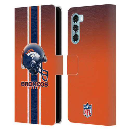 NFL Denver Broncos Logo Helmet Leather Book Wallet Case Cover For Motorola Edge S30 / Moto G200 5G