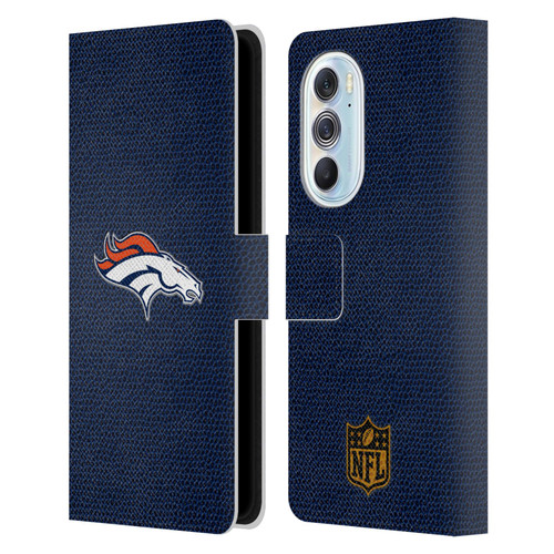 NFL Denver Broncos Logo Football Leather Book Wallet Case Cover For Motorola Edge X30