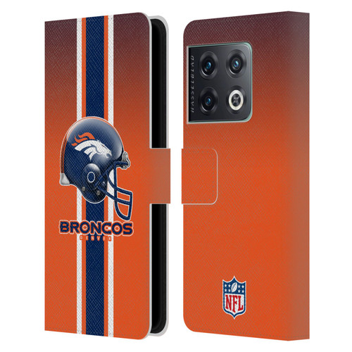 NFL Denver Broncos Logo Helmet Leather Book Wallet Case Cover For OnePlus 10 Pro