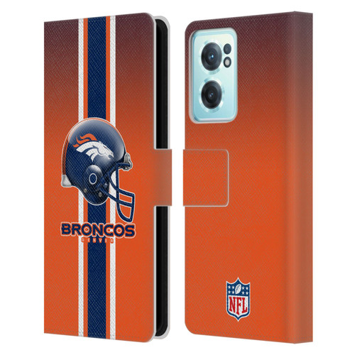 NFL Denver Broncos Logo Helmet Leather Book Wallet Case Cover For OnePlus Nord CE 2 5G