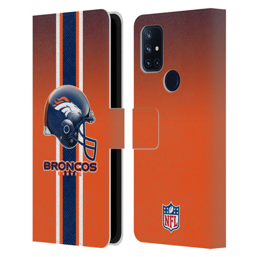 NFL Denver Broncos Logo Helmet Leather Book Wallet Case Cover For OnePlus Nord N10 5G