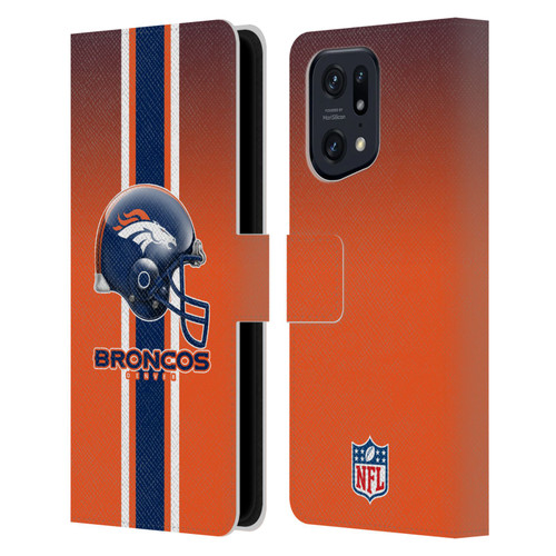 NFL Denver Broncos Logo Helmet Leather Book Wallet Case Cover For OPPO Find X5 Pro