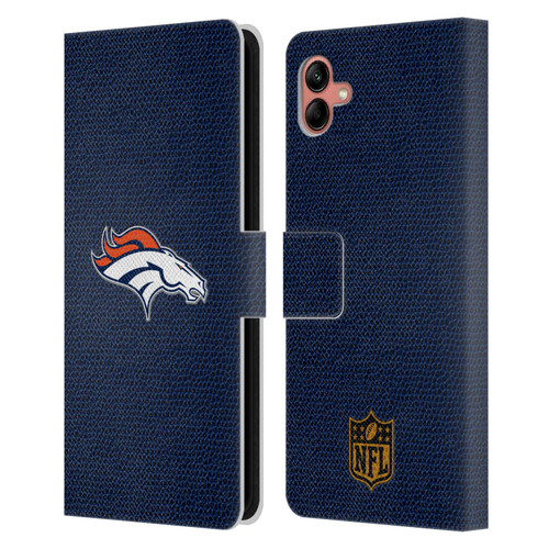 NFL Denver Broncos Logo Football Leather Book Wallet Case Cover For Samsung Galaxy A04 (2022)