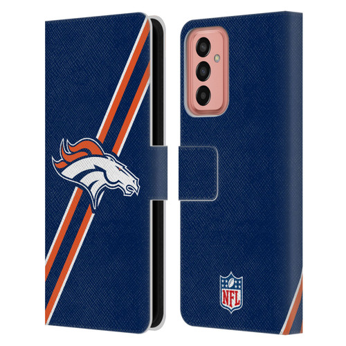 NFL Denver Broncos Logo Stripes Leather Book Wallet Case Cover For Samsung Galaxy M13 (2022)