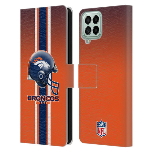 NFL Denver Broncos Logo Helmet Leather Book Wallet Case Cover For Samsung Galaxy M53 (2022)