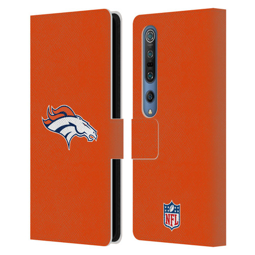 NFL Denver Broncos Logo Plain Leather Book Wallet Case Cover For Xiaomi Mi 10 5G / Mi 10 Pro 5G
