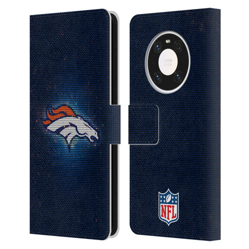 NFL Denver Broncos Artwork LED Leather Book Wallet Case Cover For Huawei Mate 40 Pro 5G