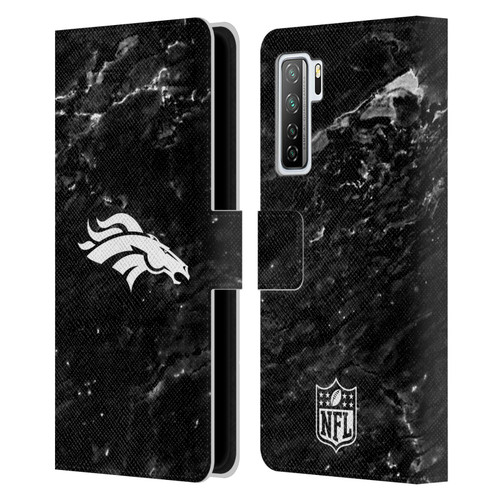 NFL Denver Broncos Artwork Marble Leather Book Wallet Case Cover For Huawei Nova 7 SE/P40 Lite 5G