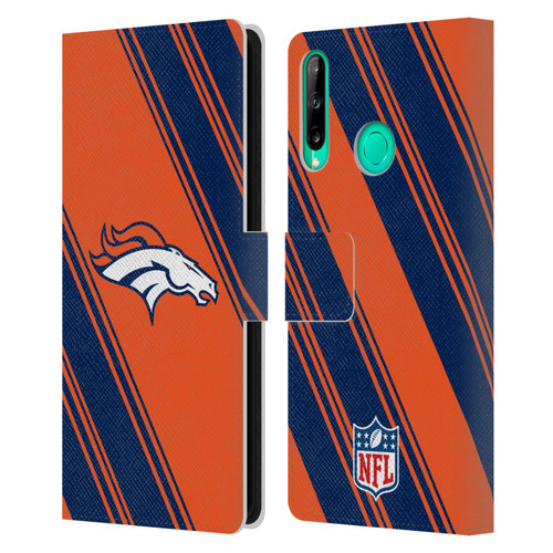 NFL Denver Broncos Artwork Stripes Leather Book Wallet Case Cover For Huawei P40 lite E
