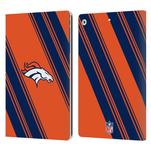 NFL Denver Broncos Artwork Stripes Leather Book Wallet Case Cover For Apple iPad 10.2 2019/2020/2021