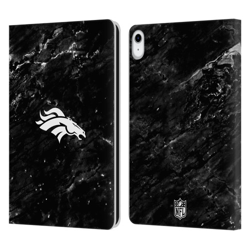 NFL Denver Broncos Artwork Marble Leather Book Wallet Case Cover For Apple iPad 10.9 (2022)