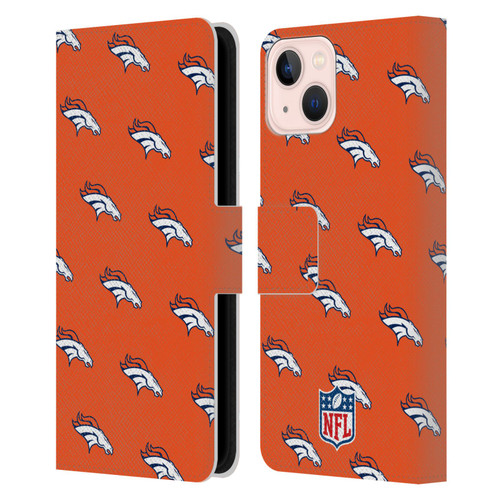 NFL Denver Broncos Artwork Patterns Leather Book Wallet Case Cover For Apple iPhone 13