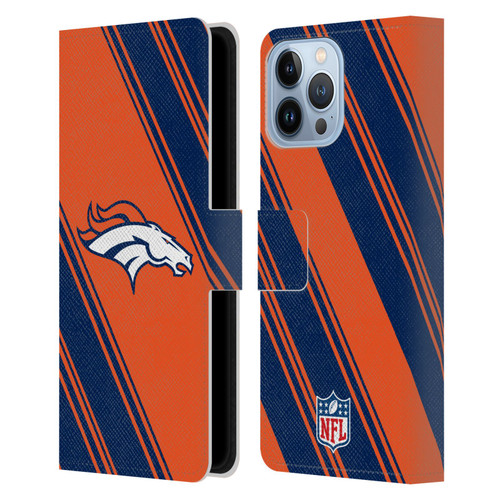NFL Denver Broncos Artwork Stripes Leather Book Wallet Case Cover For Apple iPhone 13 Pro Max
