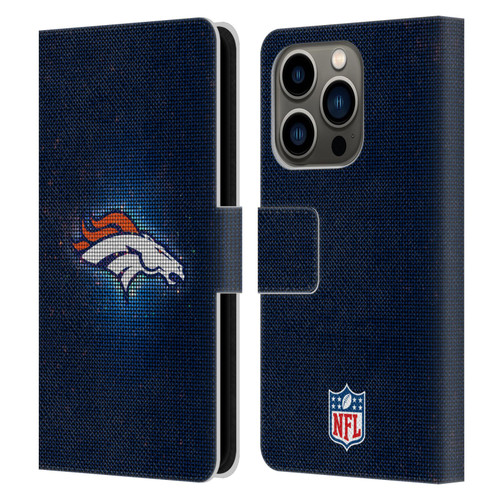 NFL Denver Broncos Artwork LED Leather Book Wallet Case Cover For Apple iPhone 14 Pro