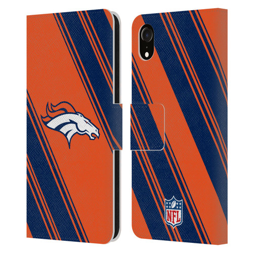 NFL Denver Broncos Artwork Stripes Leather Book Wallet Case Cover For Apple iPhone XR