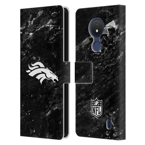 NFL Denver Broncos Artwork Marble Leather Book Wallet Case Cover For Nokia C21