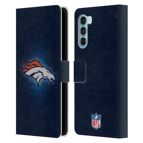 NFL Denver Broncos Artwork LED Leather Book Wallet Case Cover For Motorola Edge S30 / Moto G200 5G