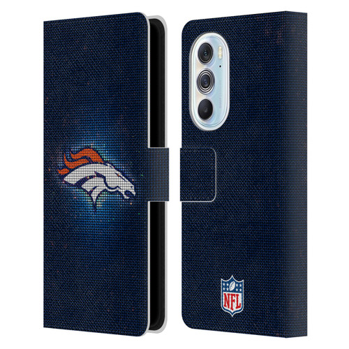 NFL Denver Broncos Artwork LED Leather Book Wallet Case Cover For Motorola Edge X30