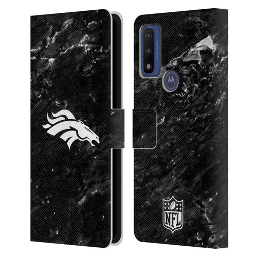 NFL Denver Broncos Artwork Marble Leather Book Wallet Case Cover For Motorola G Pure