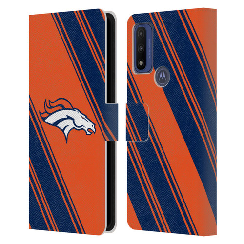NFL Denver Broncos Artwork Stripes Leather Book Wallet Case Cover For Motorola G Pure