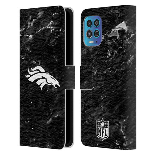 NFL Denver Broncos Artwork Marble Leather Book Wallet Case Cover For Motorola Moto G100