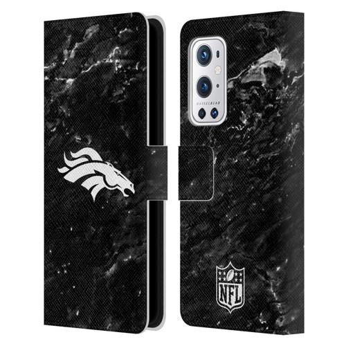 NFL Denver Broncos Artwork Marble Leather Book Wallet Case Cover For OnePlus 9 Pro