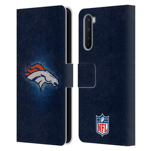 NFL Denver Broncos Artwork LED Leather Book Wallet Case Cover For OnePlus Nord 5G