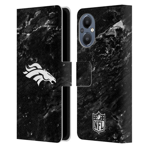 NFL Denver Broncos Artwork Marble Leather Book Wallet Case Cover For OnePlus Nord N20 5G