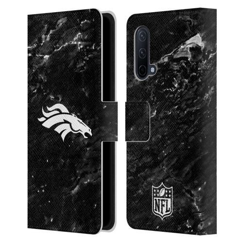 NFL Denver Broncos Artwork Marble Leather Book Wallet Case Cover For OnePlus Nord CE 5G